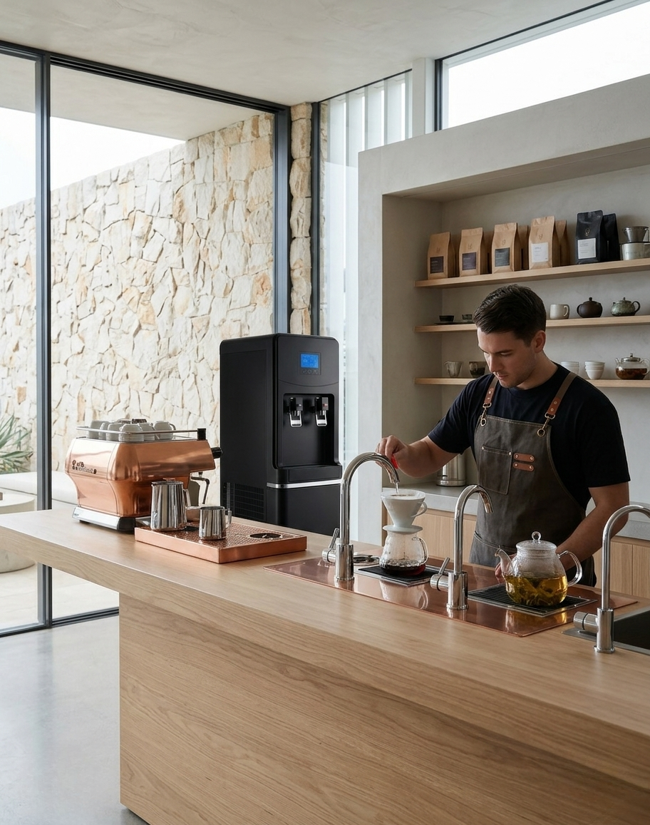 Pure water dispenser for restaurants and cafes